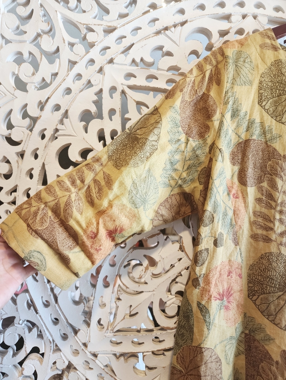 GMB DRESS FLORAL PRINT EARTHLY TONES SIDE PACKAGES BACK ZIPPER Size Large - Picture 4 of 13